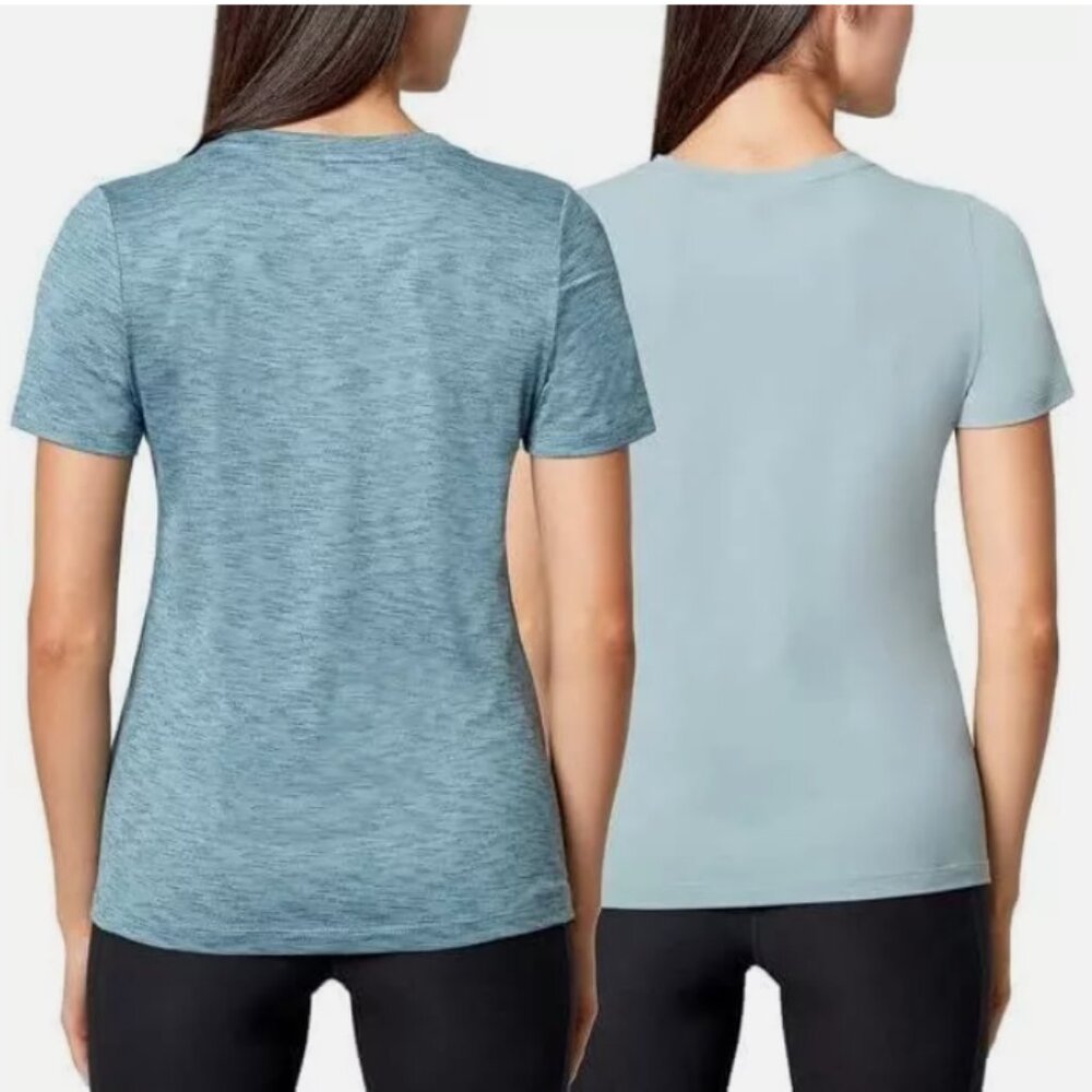 Mondetta Women's Top Size M Ladies' 2-Pack Active Tee Green - Picture 2 of 5